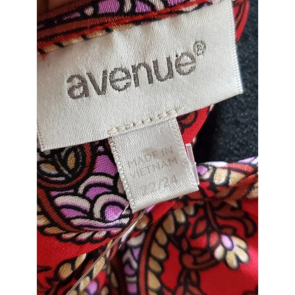 Avenue Women's Multicolor Polyester Round Neck Long Sleeve Casual Blouse 22/24 - Picture 7 of 11